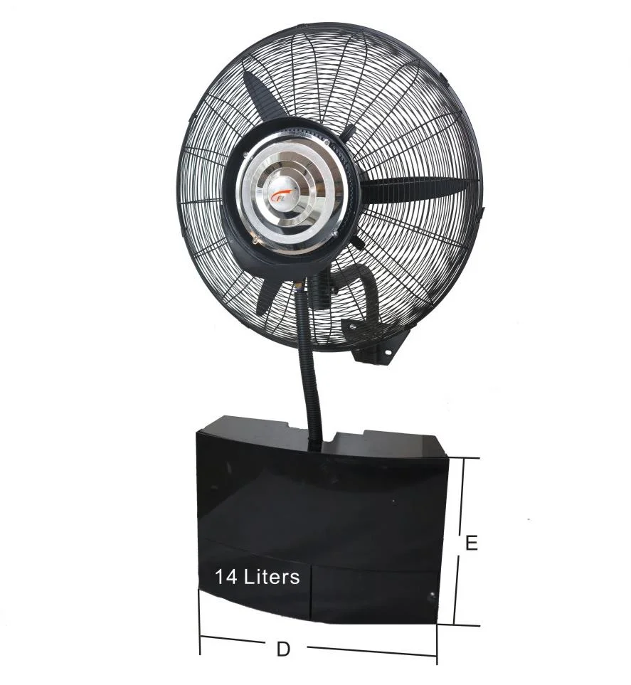 30 Inch Electric Cooling Fan Large Air Volume Low Noise 14L Misting Wall Fan Industrial Misting Fans