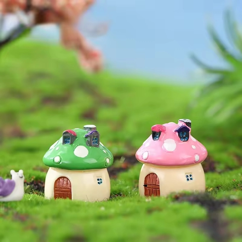 Miniature Resin Moss Micro Landscape Accessories Trinket Mushroom Doll House Castle Decoration