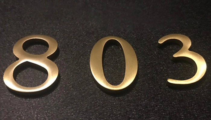 Custom Metal Brass Hotel Door Number Apartment Door Letters Sign