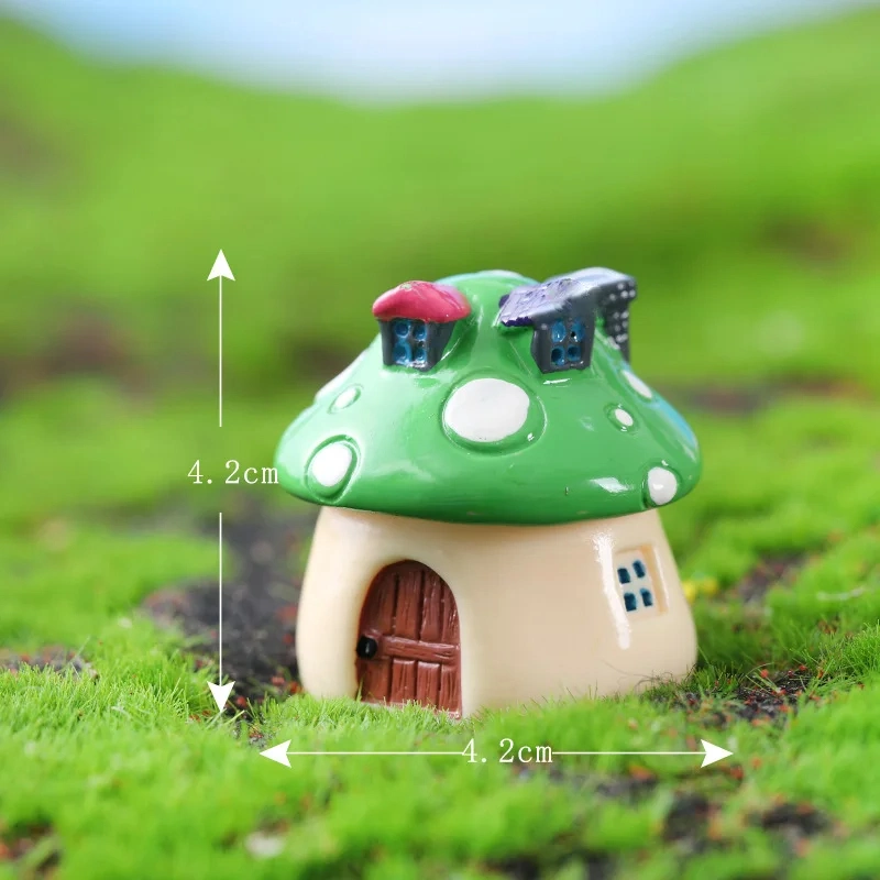 Miniature Resin Moss Micro Landscape Accessories Trinket Mushroom Doll House Castle Decoration