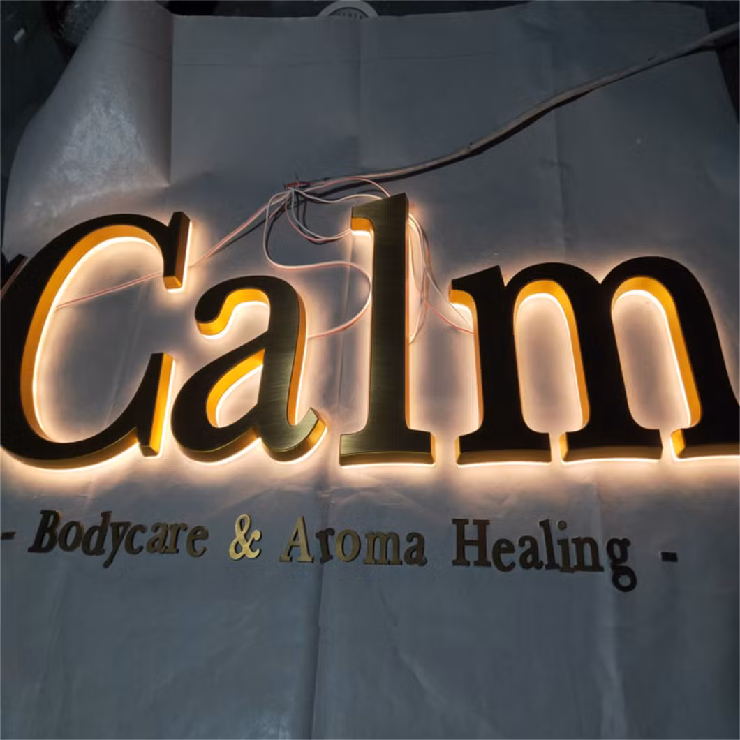 3D Stainless Steel Lighting Sign Outdoor Sign Signage Stainless Steel Acrylic 3D Backlight Logo LED Letter Signs