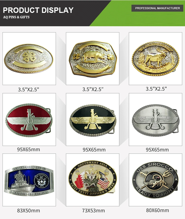 Custom Fashion Design 3D Logo Metal Crafts Gold Military Usn Crafts for Promotional (belt-48)