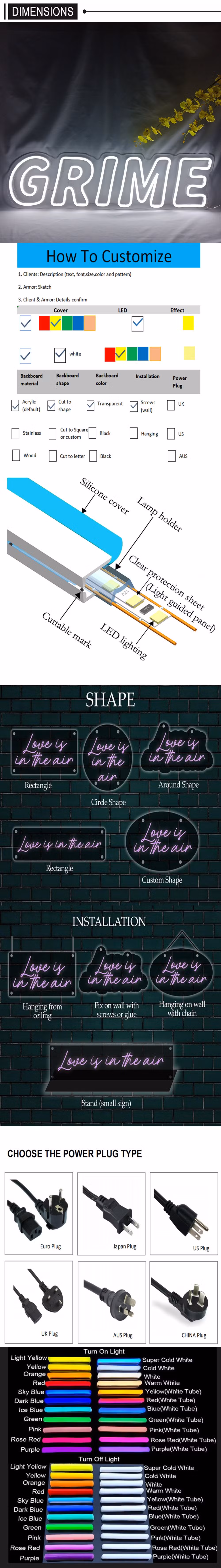 Hot Sales 3D Custom Flex Line LED Neon Sign for Holiday and Wedding and Party