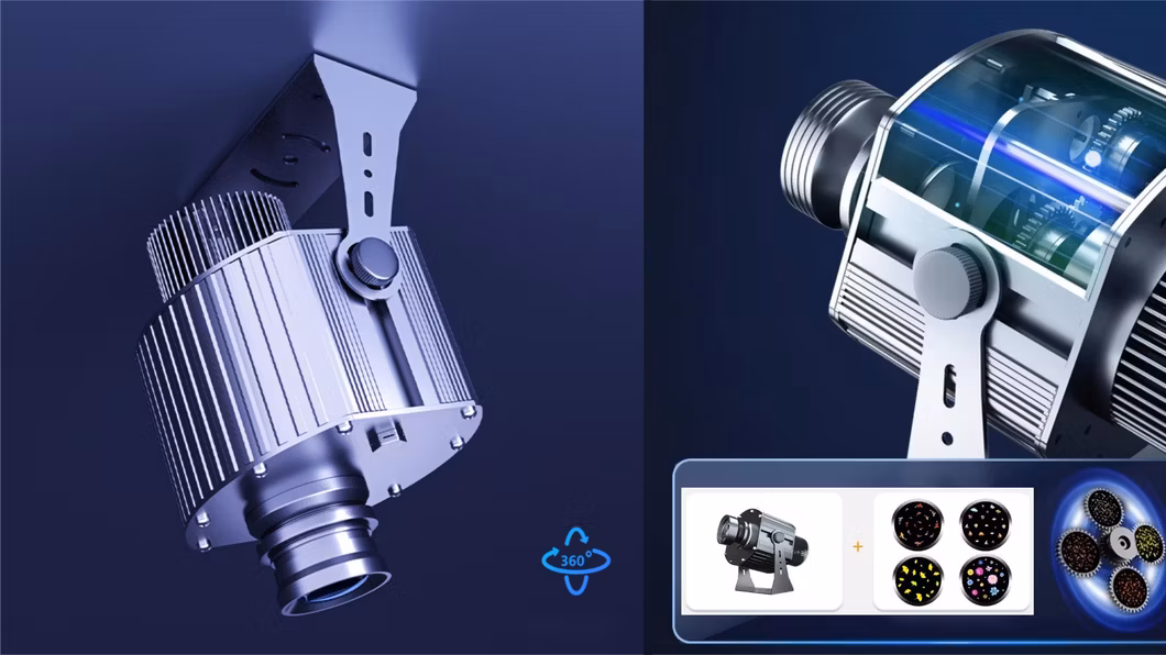 Siosun Remote Control Dynamic Projector Lamp 4 Logos Switching LED Stage Light Gobo Projector 100W 200W 300W Outdoor