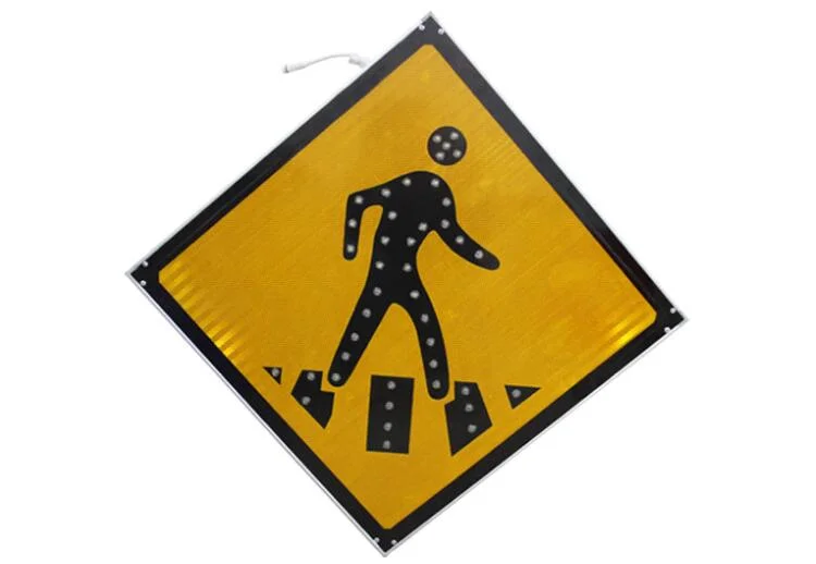 Solar Traffic Road Street Indicator Road Zebra Crossing Footwalk Side Pavement Direction Sign