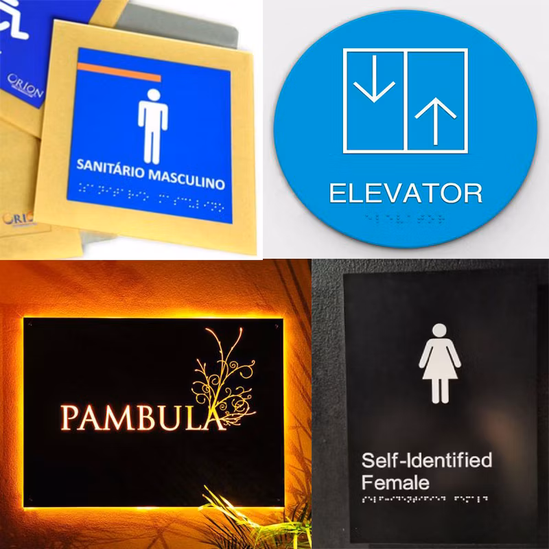 Building Wayfinding Sign Outdoor Road Signs Lights 3D Signs Sample Backlit Wayfinder Signage
