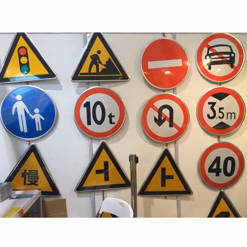 Wholesale Safety Street Reflective Sheeting Triangle Aluminum Highway Warning Traffic Road Safety Sign