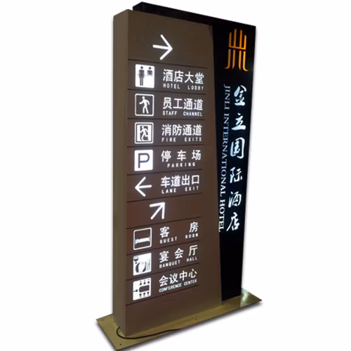 Premium Parking Lot Directory Pylon Signs for Shopping Centers