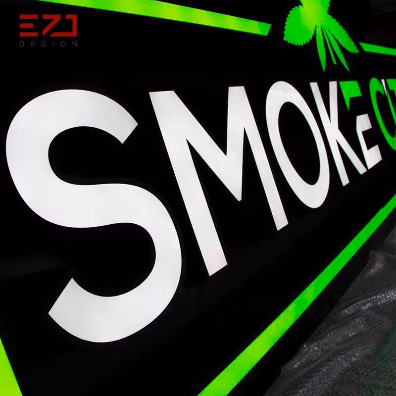 Ezd Custom Outdoor LED Smoke Shop Frontlit Logo Board Sign for Storefront