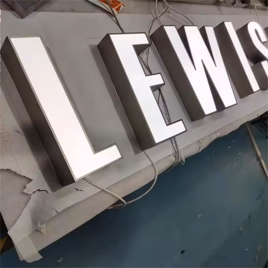 3D Metal Backlit Signs, LED Illuminated Letters for Business Signage, Durable and Weatherproof