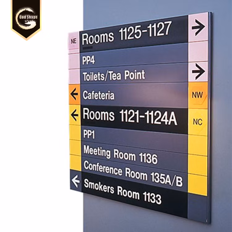 Indoor Building Directory Office Sign Wayfinding Aluminum Profile Sign