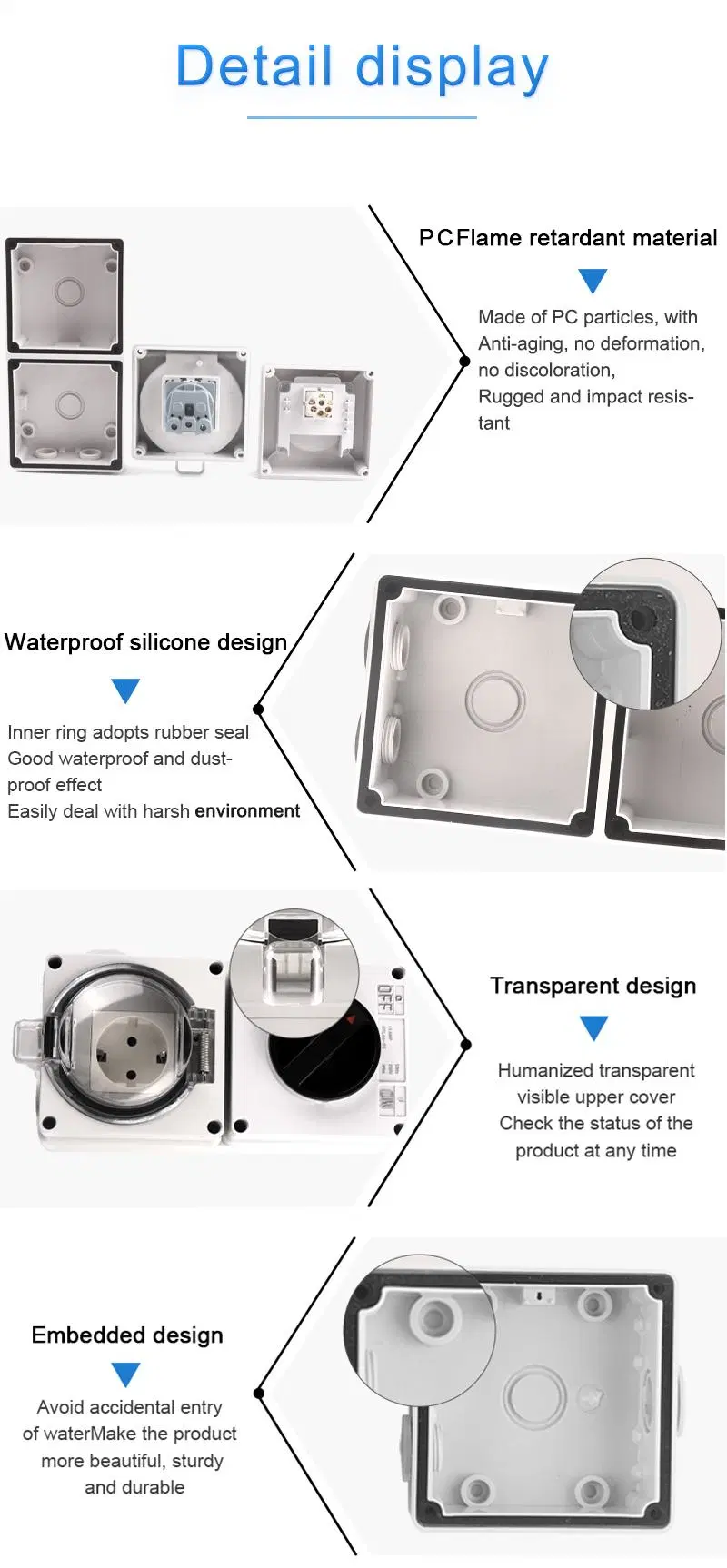 16A Euro IP66 Weatherproof Double Socket