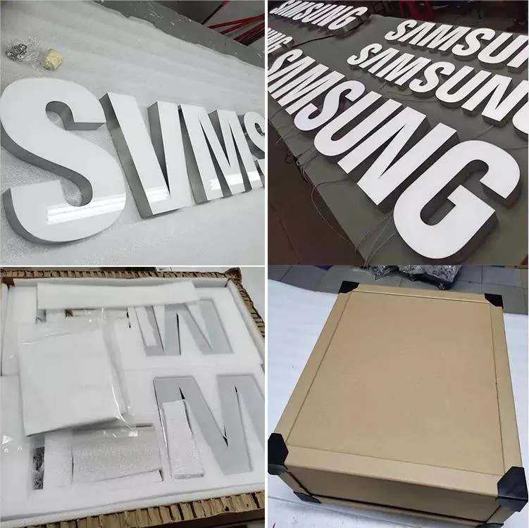 Outdoor Stainless Steel LED Advertising Luminous Letters 3D Store Front Business Logo Sign Light Display