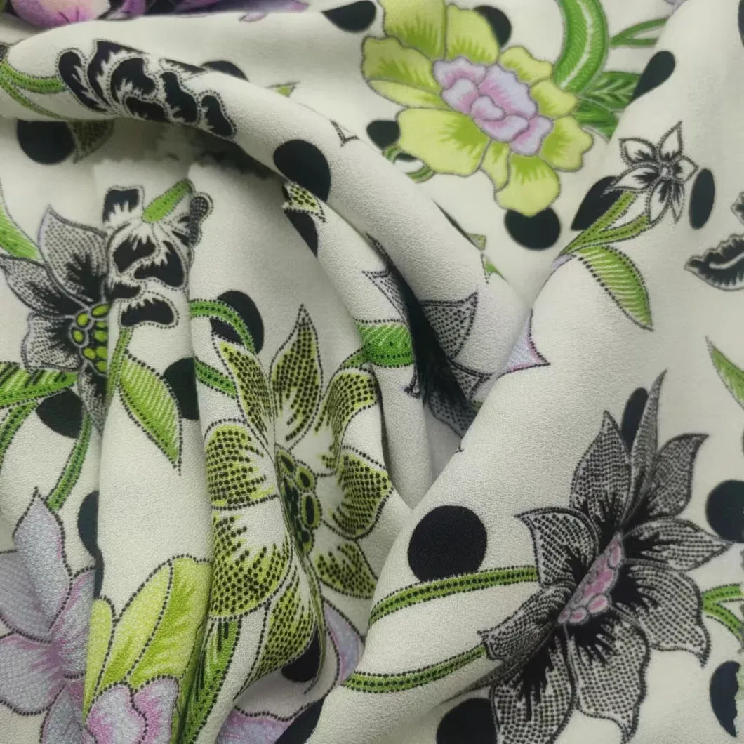 Custom Print Pattern Viscose Rayon Moss Fabric for Women Summer Autumn Garment