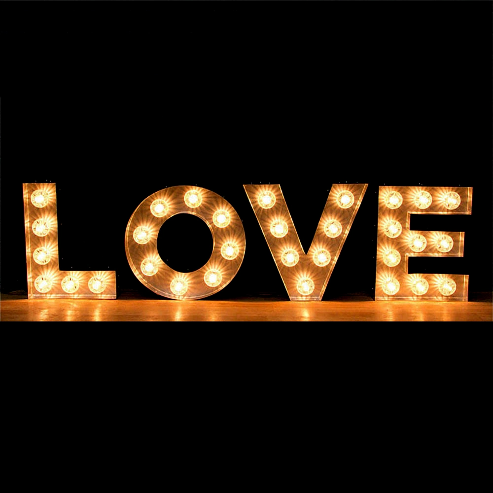 Promotional Wholesale Custom Light up LED Letter Sign with Bulbs