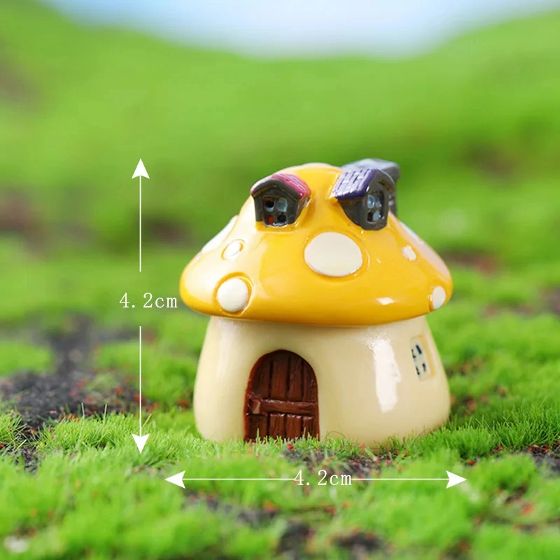 Miniature Resin Moss Micro Landscape Accessories Trinket Mushroom Doll House Castle Decoration