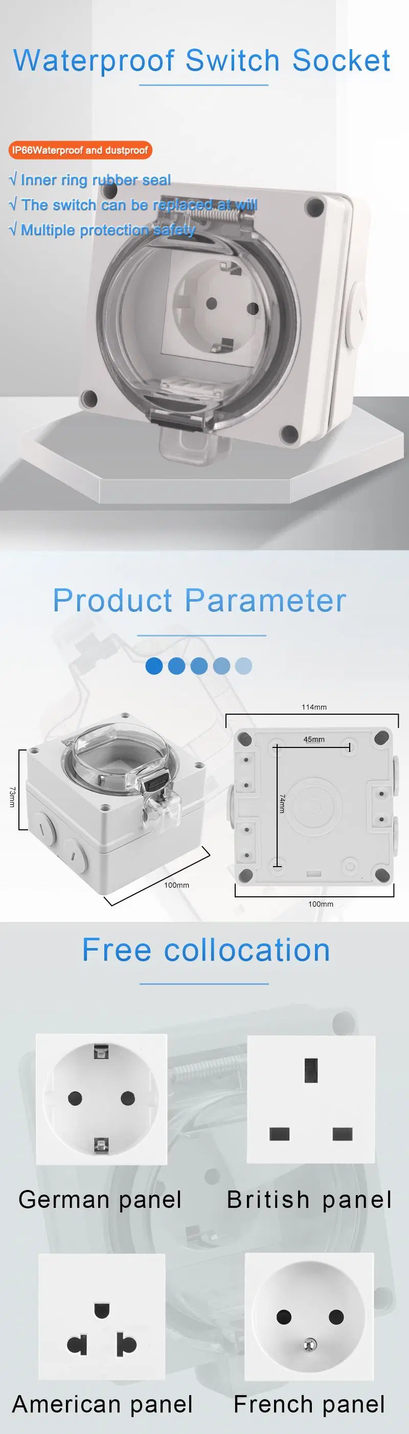 16A IP66 Single Weatherproof Euro Socket