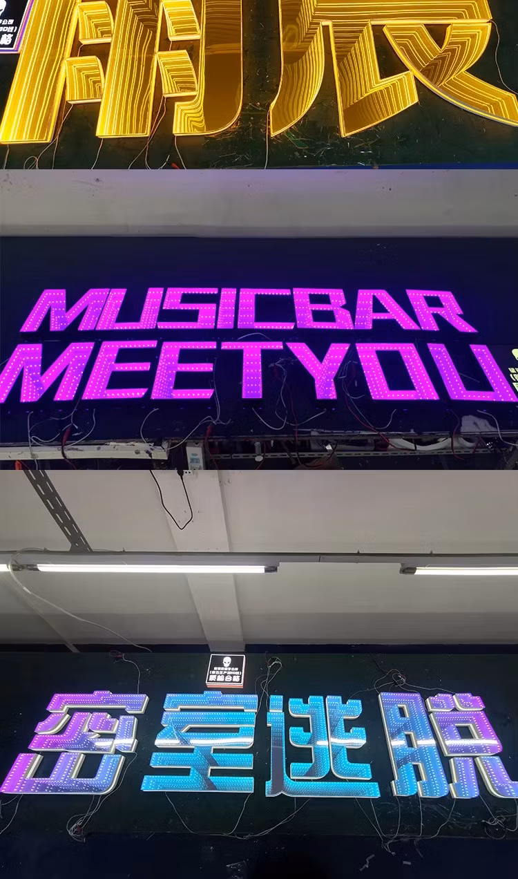 3D Metal Backlit Signs, LED Illuminated Letters for Business Signage, Durable and Weatherproof