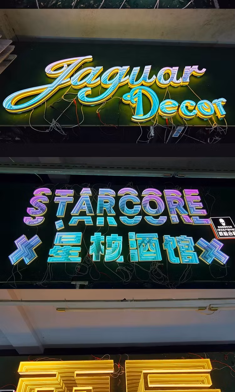 3D Metal Backlit Signs, LED Illuminated Letters for Business Signage, Durable and Weatherproof