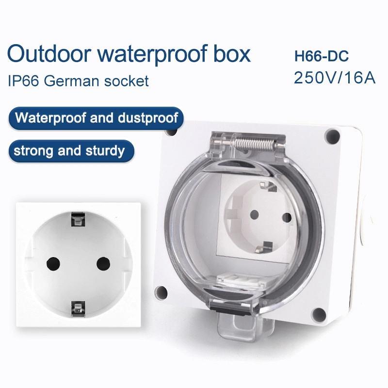 16A IP66 Single Weatherproof Euro Socket