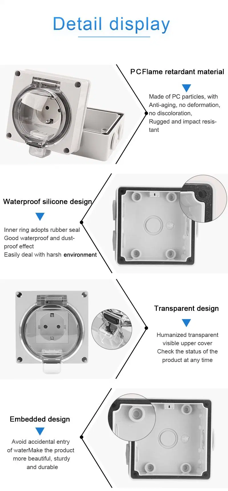 16A IP66 Single Weatherproof Euro Socket