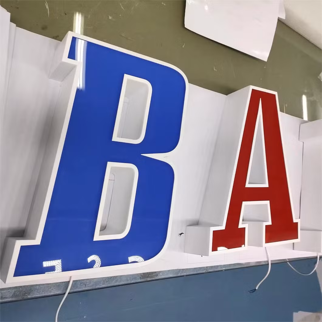 3D Metal Backlit Signs, LED Illuminated Letters for Business Signage, Durable and Weatherproof
