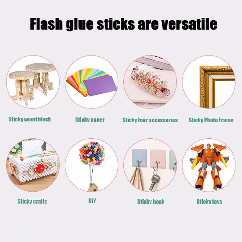 Gzww High Adhesive Glitter Silicone Sticks 14 Colors Glitter Hot Glue Stick for Hot Glue Gun