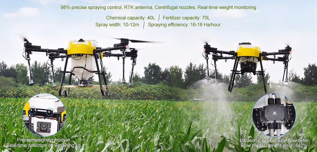 Pest Control Fumigation Sprayer Plant Protection RC Unmanned Aerial Vehicle Multi-Rotor Fly with Battery Agricultural Drone Sprayer 10L 16L 20L 30L 40 with GPS