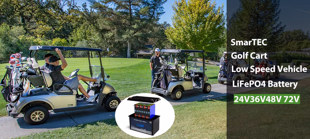 Smartec 24V 50ah Golf Cart Lithium Iron Phosphate Battery 12V 24V 48V 60V 72V 10ah 20ah 30ah 40ah 60ah 80ah 100ah 150ah LiFePO4 LFP Battery with Blueooth APP