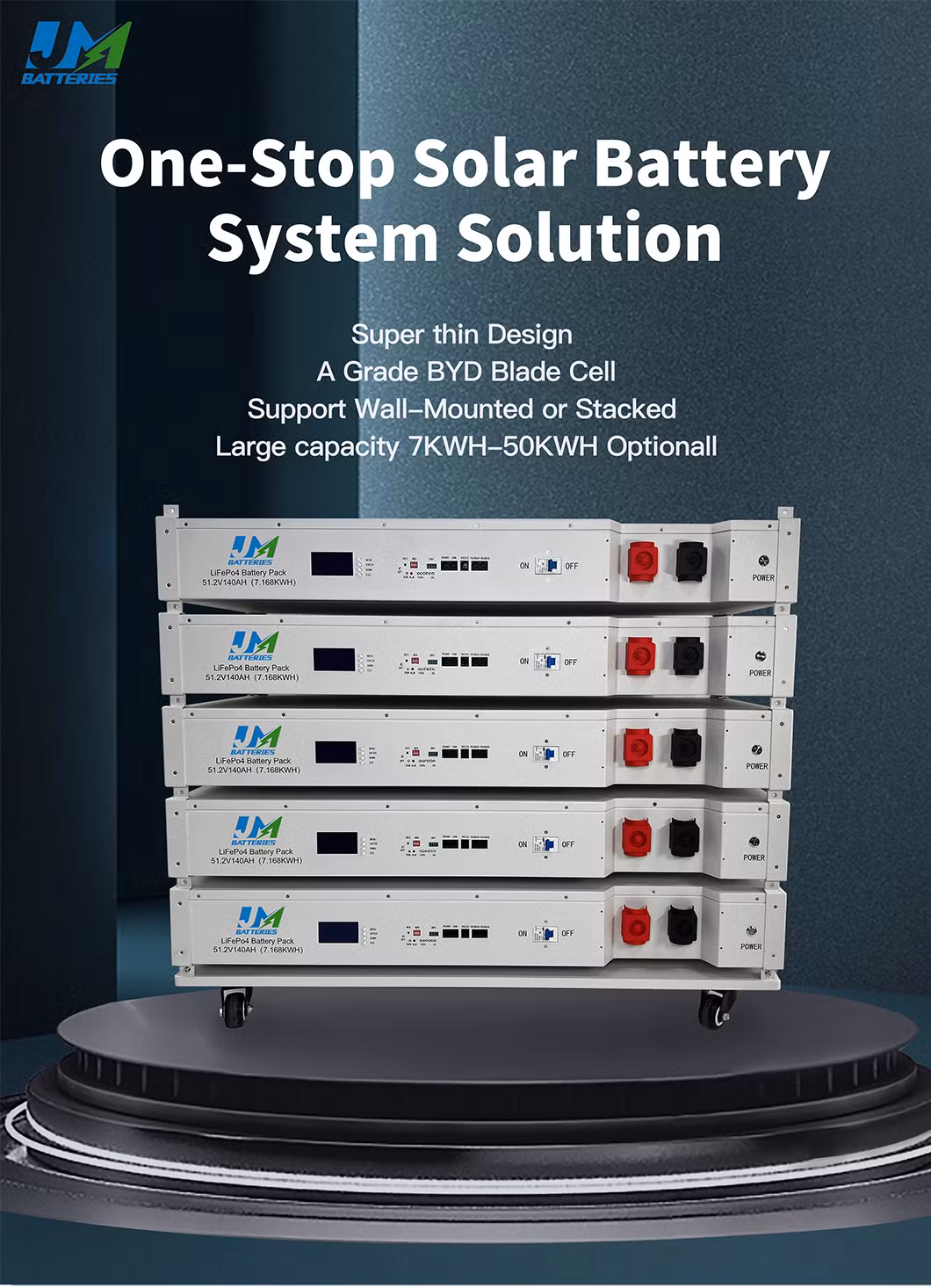 Functional OEM Service Stackable 51.2V 140ah Lithium Ion Battery Energy Storage Battery for Homes LiFePO4 Solar Battery 48V