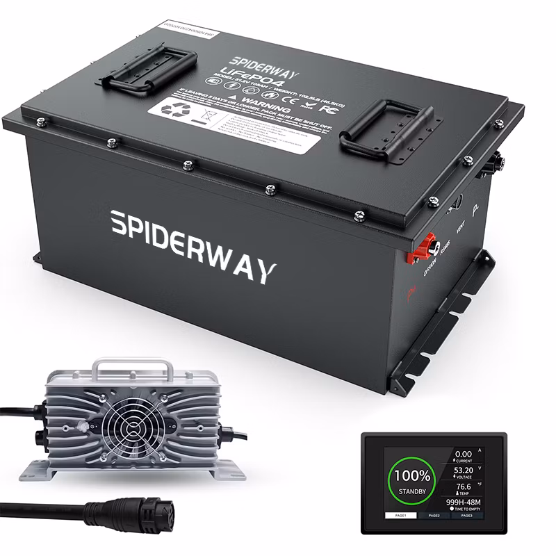 Upgraded Version 36V (38.4V) 105ah LiFePO4 Golf Cart Battery, Built-in Smart 200A BMS with Relays and Fuses