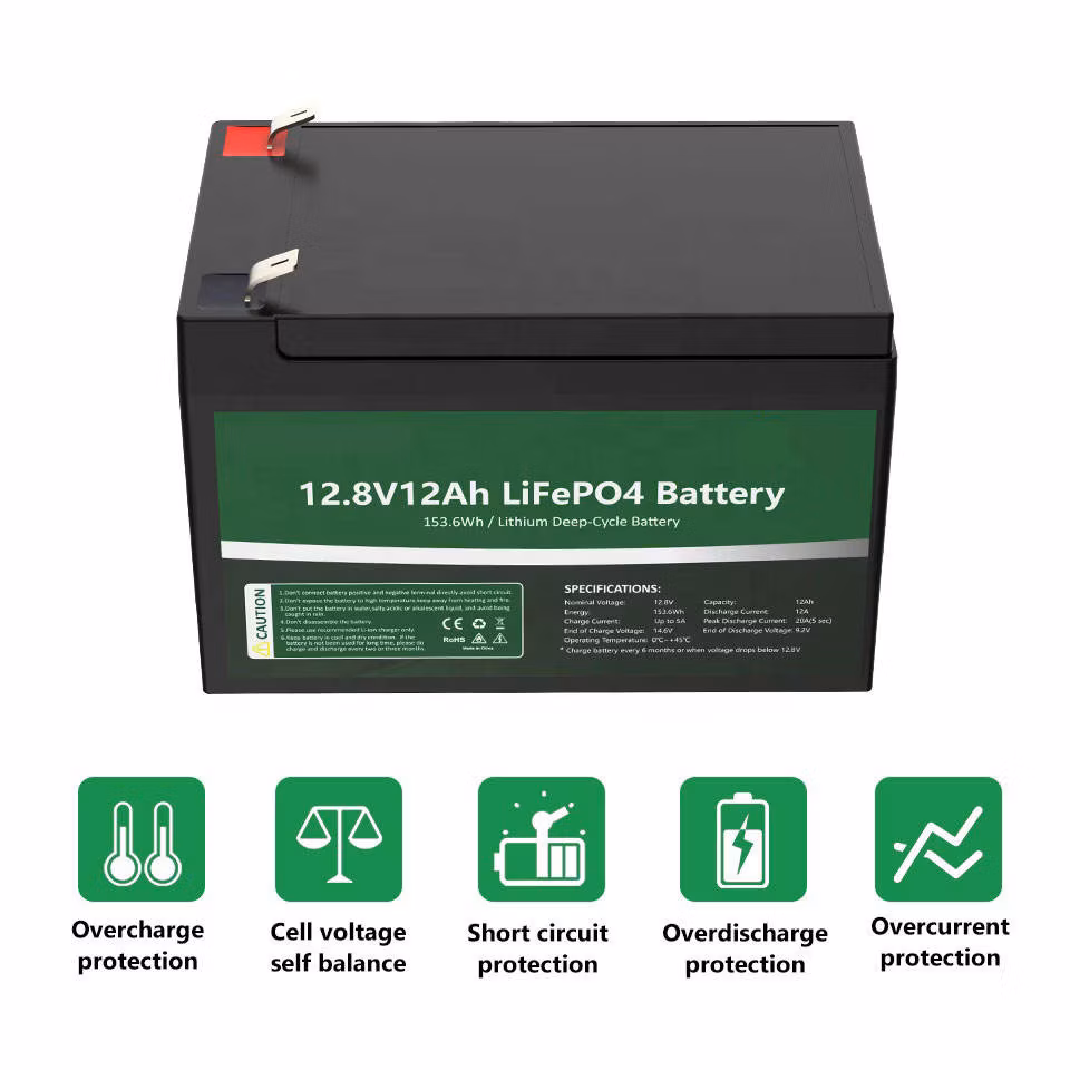 Factory Lithium Ion 12.8V 10ah 12ah 18ah 20ah LiFePO4 Battery for Ice Fishing Boat Fish Finder