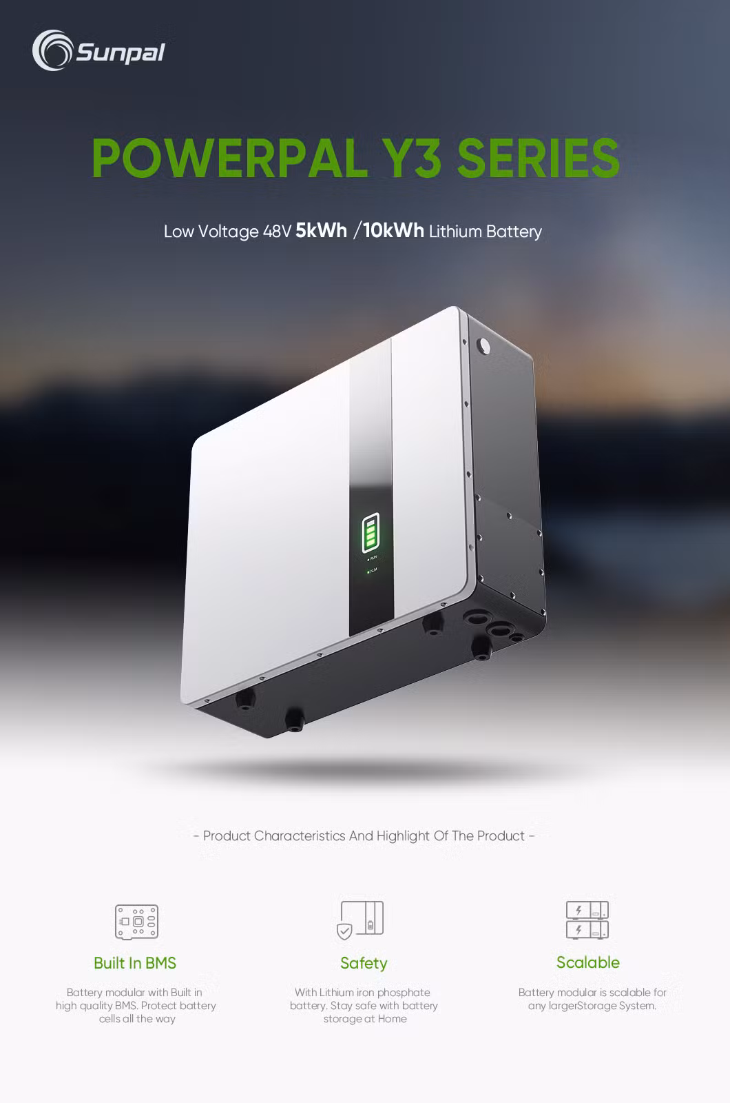 Sunpal Deep Cycle Power Wall LiFePO4 Battery 48V 48 Volt 200ah 10kwh 15kwh Lithium Ion Battery for Home Use