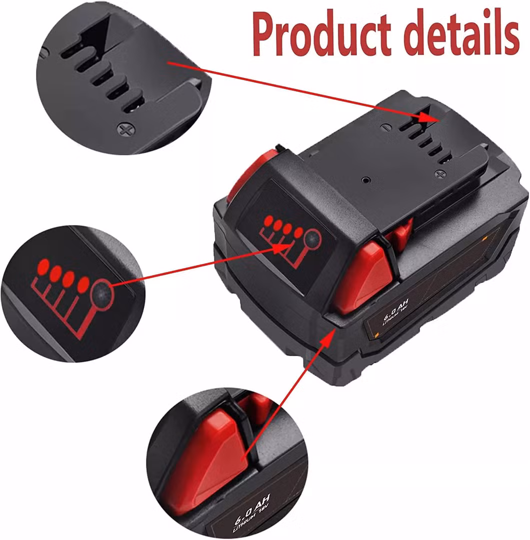 Rechargeable High Output 6000ah M-18 Battery Replacement for Milwaukee 18V Battery Lithium 48-11-1850 48-11-1862