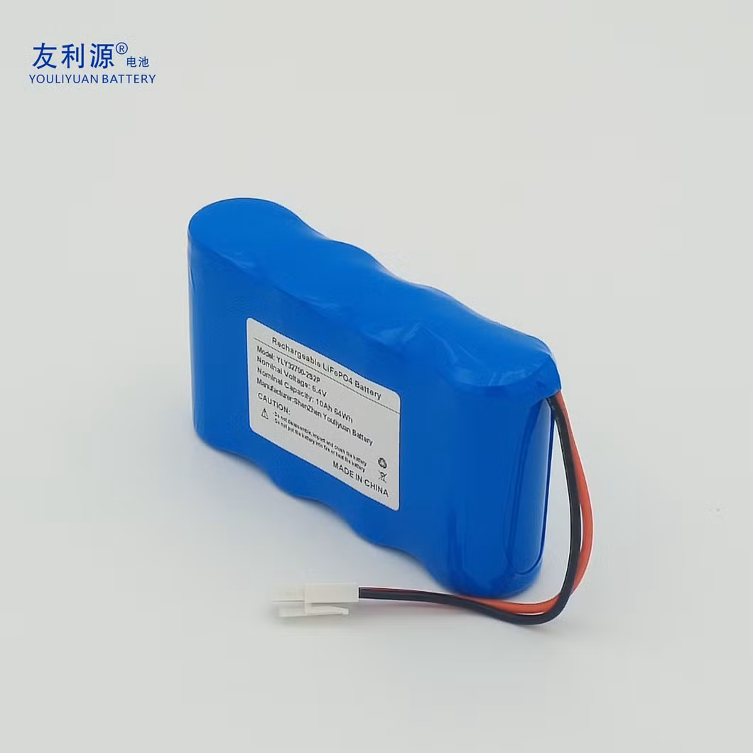 Factory Bis Certificate Rechargeable LFP Battery with 32700 6.4V 10ah 64wh Lithium Battery for Power Storage