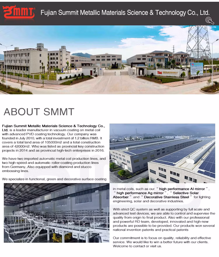 Thermal Collector Solar Thin Film PVD Coating 0.3 0.4