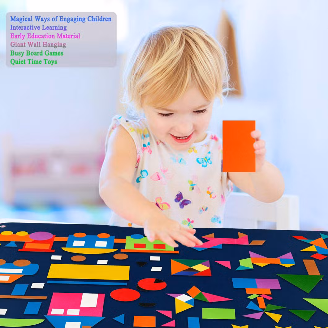 Preschool Shapes Felt Busy Board Wall Hanging Toddlers Montessori Toys