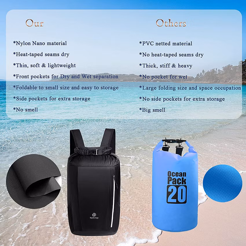 20L Roll Top Dry Sack with Phone Case Waist Pouch Set for Kayaking, Hiking, Swimming, Beach, Camping, Fishing, Boating &amp; Rafting for Men &amp; Women Bag