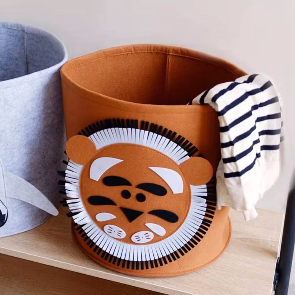 High Quality Felt Portable Laundry Basket Clothing Storage Baskets Foldable Kids Toys Storage Bag Polyester Felt 44*26*55cm