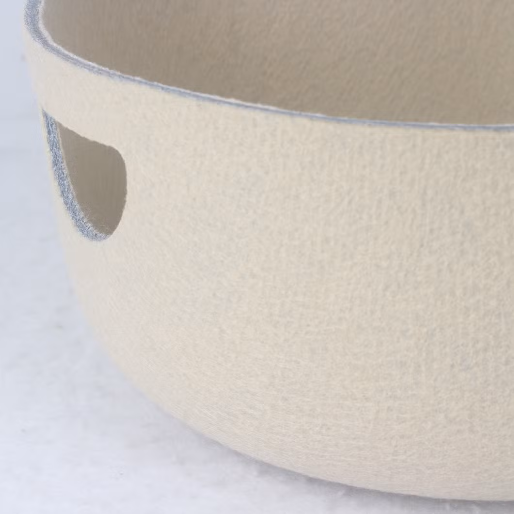 Recycled Pet Thermoforming Felt Nordic Style Toy Storage Boxes Grey Square Organizers for Drawers in Closet Made in China Fabric Storage Box Home Felt Basket