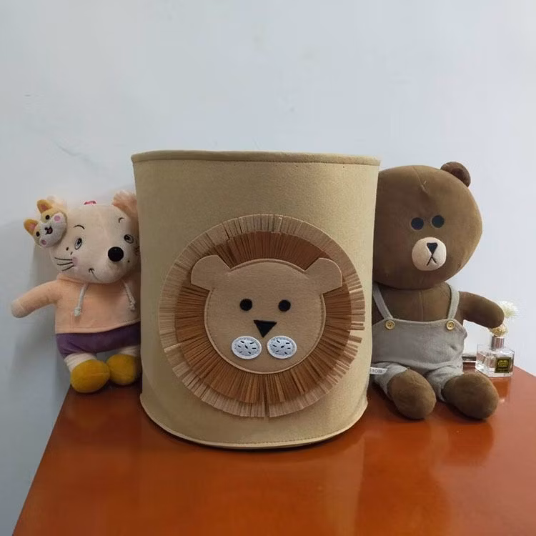 High Quality Felt Portable Laundry Basket Clothing Storage Baskets Foldable Kids Toys Storage Bag Polyester Felt 44*26*55cm
