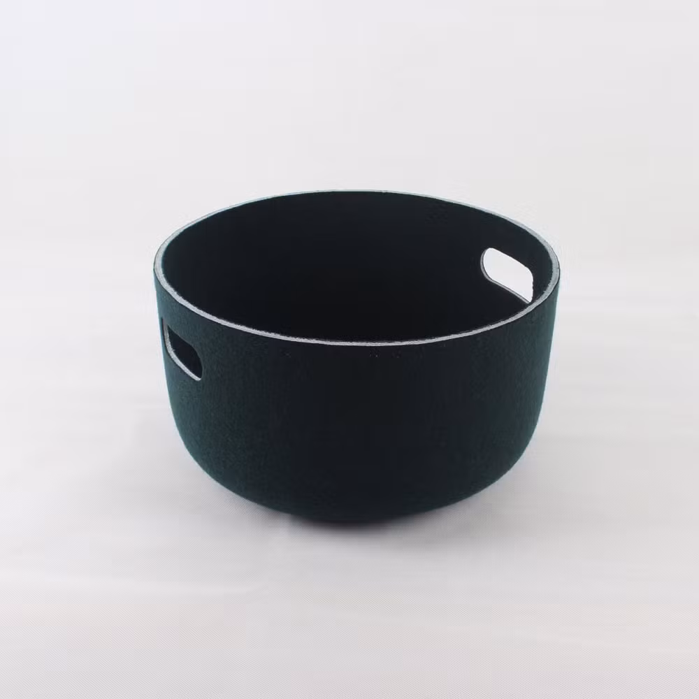 Stamped Pet Felt Durable and Eco Friendly Cube Stylish Storage Bins One Piece Thermoforming Storage Basket Round Shape Laundry Organizer