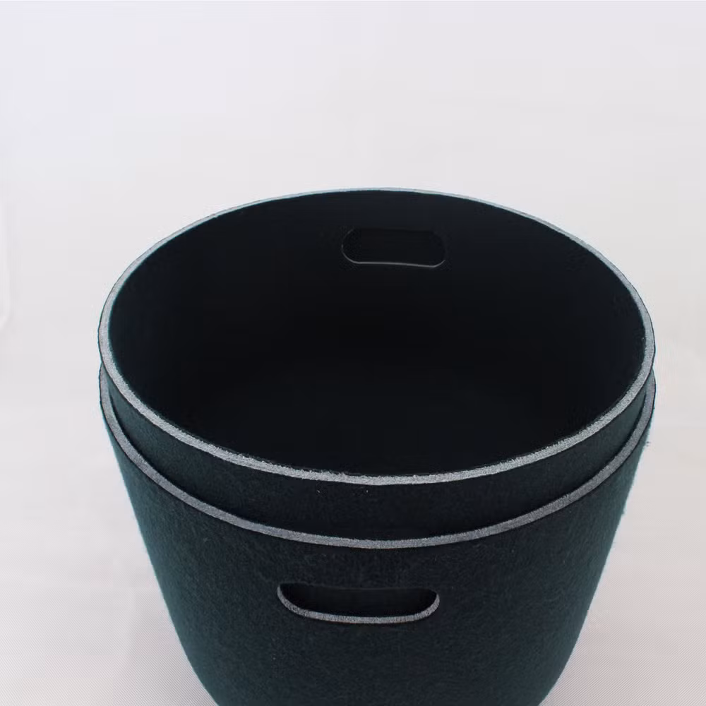 Stamped Pet Felt Durable and Eco Friendly Cube Stylish Storage Bins One Piece Thermoforming Storage Basket Round Shape Laundry Organizer