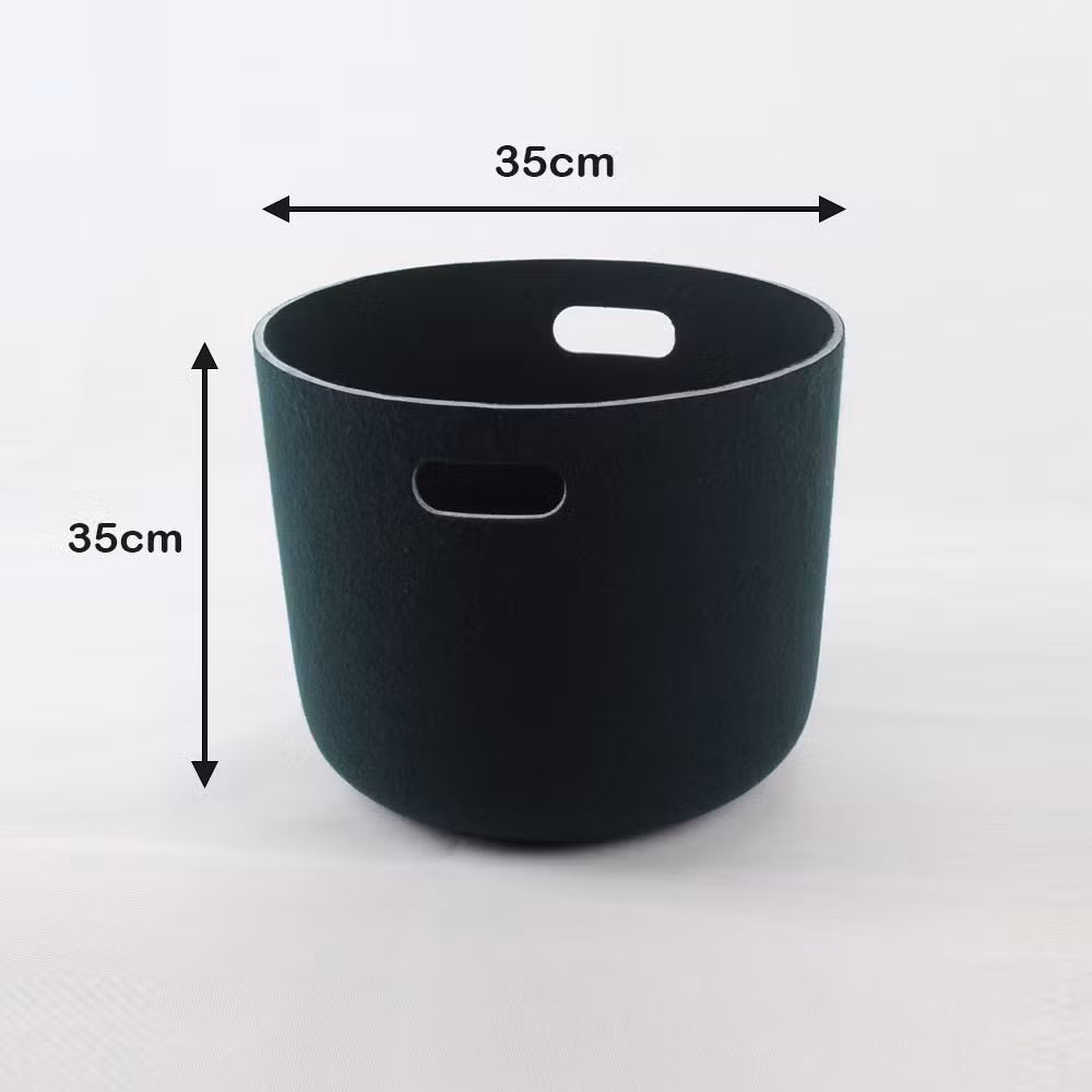 Stamped Pet Felt Durable and Eco Friendly Cube Stylish Storage Bins One Piece Thermoforming Storage Basket Round Shape Laundry Organizer