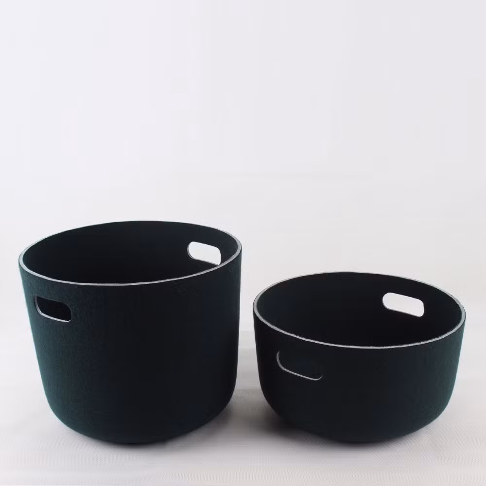 Stamped Pet Felt Durable and Eco Friendly Cube Stylish Storage Bins One Piece Thermoforming Storage Basket Round Shape Laundry Organizer
