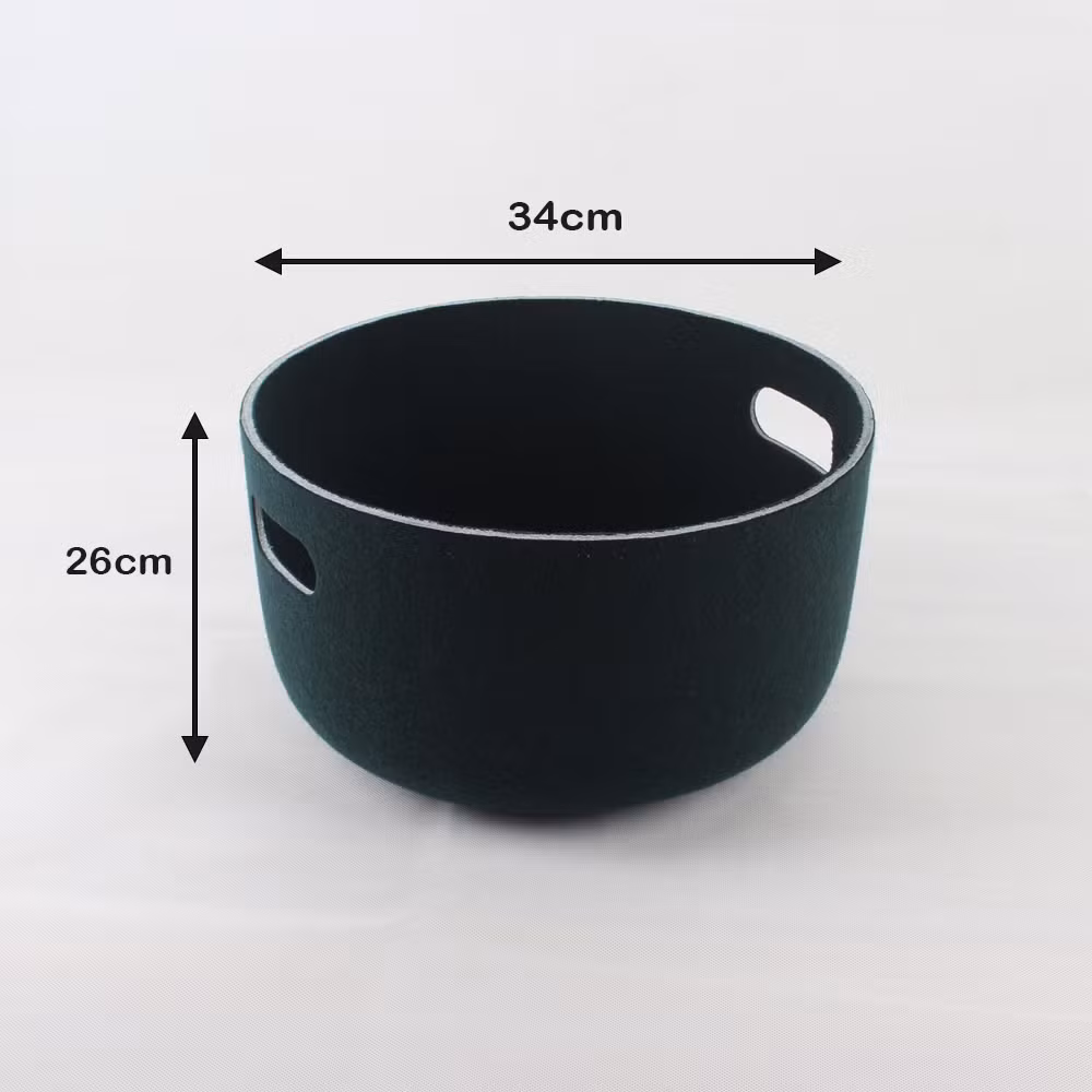 Stamped Pet Felt Durable and Eco Friendly Cube Stylish Storage Bins One Piece Thermoforming Storage Basket Round Shape Laundry Organizer