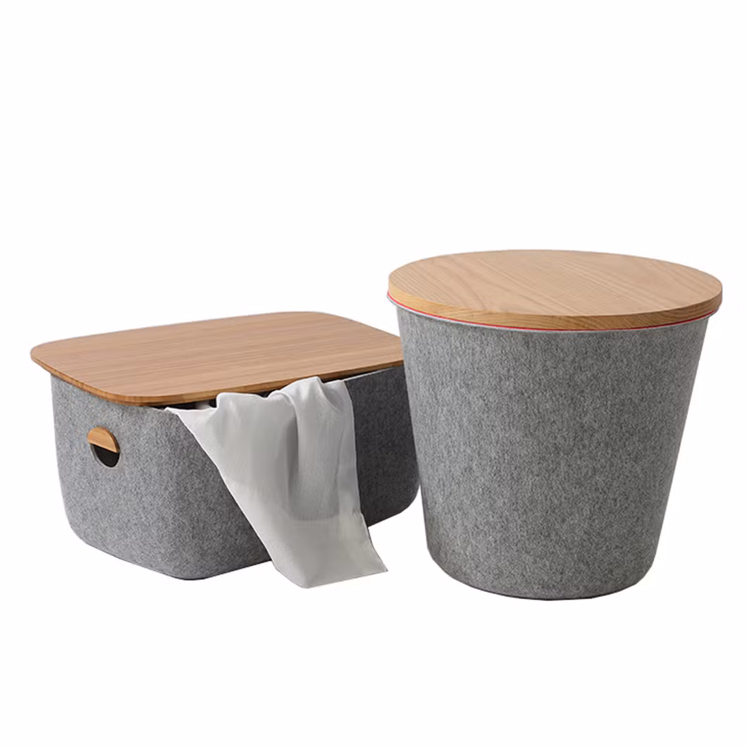 Large Felt Woven Storage Basket Set China Supplier Eco-Friendly Material Laundry Baskets Shoe Clothing Storage