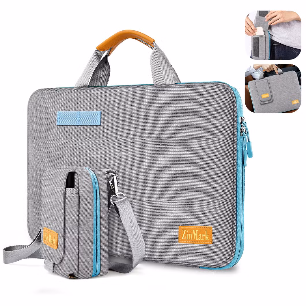Laptop Case 15.6 Inch Briefcase Military-Grade Protection with Detachable Belt Bag, Compatible All Model of 15-16 Inch MacBook PRO and Most Popular 15.6 Inch No