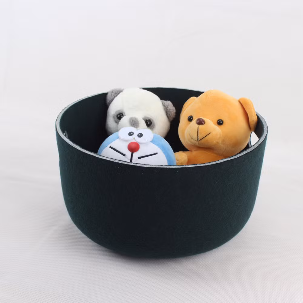 Stamped Pet Felt Durable and Eco Friendly Cube Stylish Storage Bins One Piece Thermoforming Storage Basket Round Shape Laundry Organizer