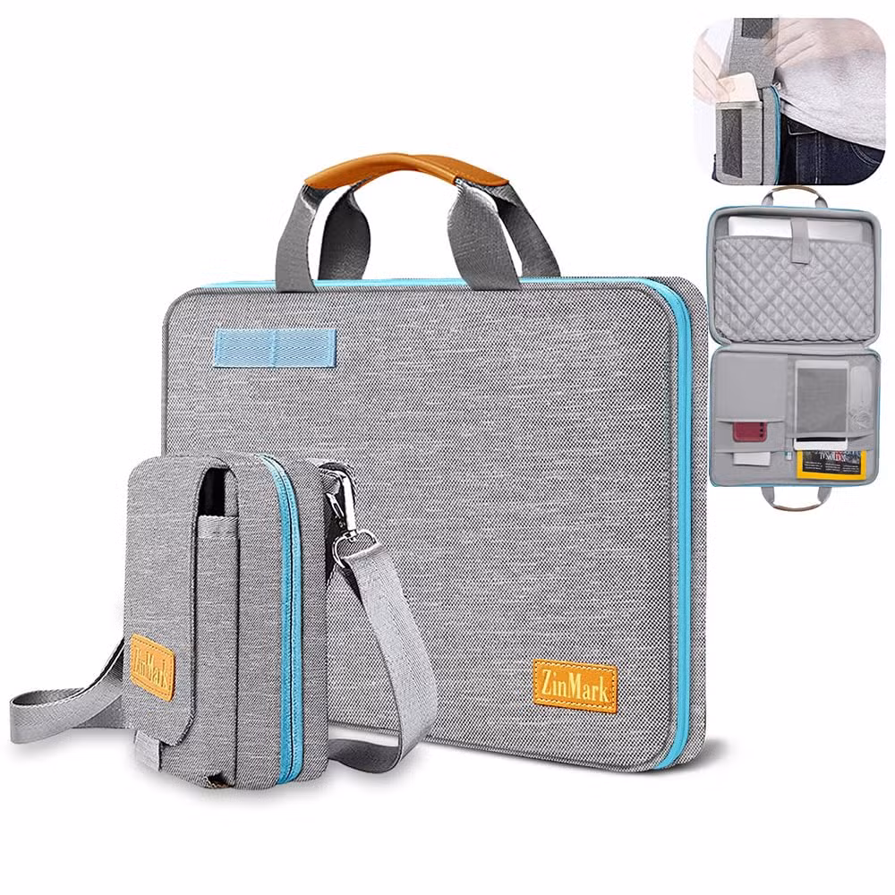 Laptop Case 15.6 Inch Briefcase Military-Grade Protection with Detachable Belt Bag, Compatible All Model of 15-16 Inch MacBook PRO and Most Popular 15.6 Inch No